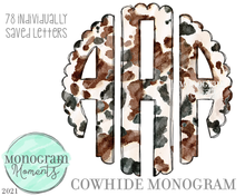 Load image into Gallery viewer, Cowhide Monogram