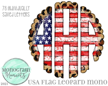 Load image into Gallery viewer, Leopard USA Flag Scallop Mono