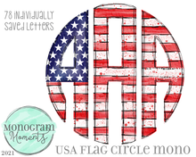 Load image into Gallery viewer, USA Flag Circle Mono