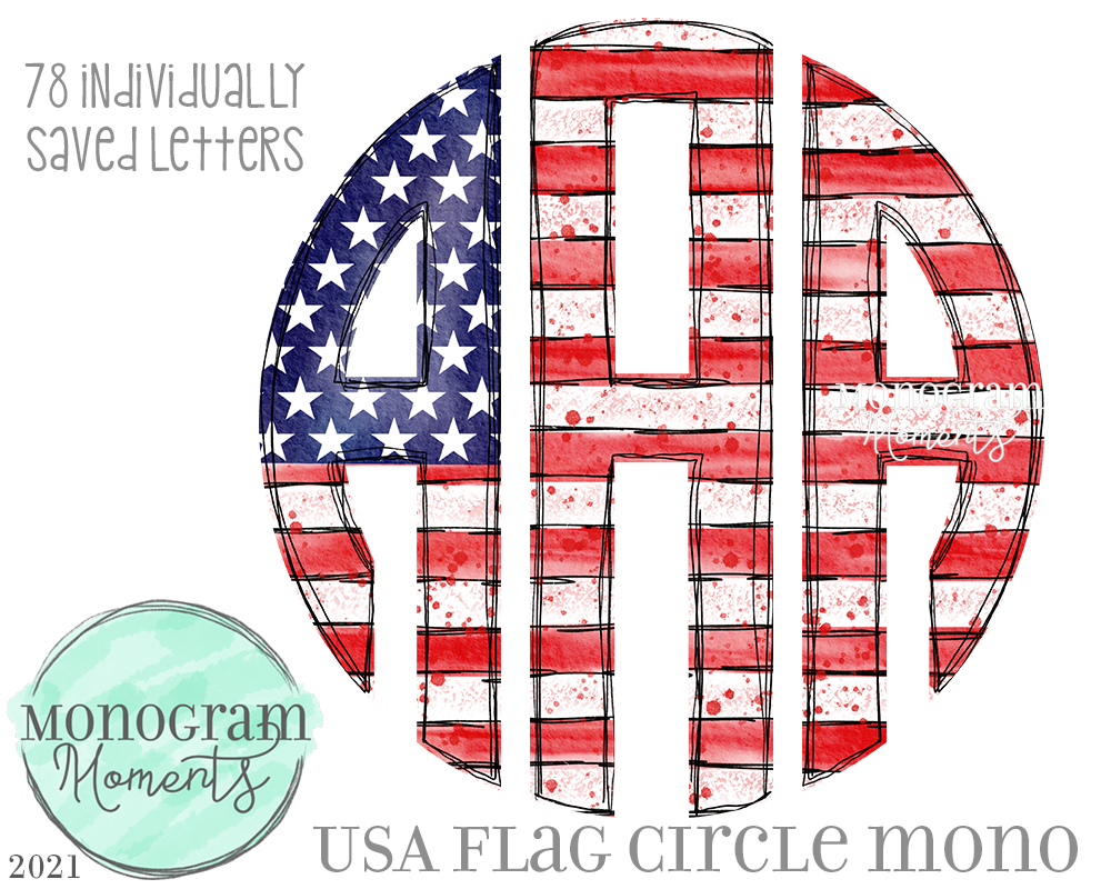 USA Flag Circle Mono