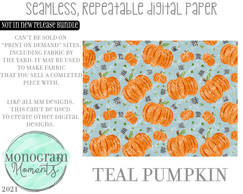 Teal Pumpkins Digital Paper