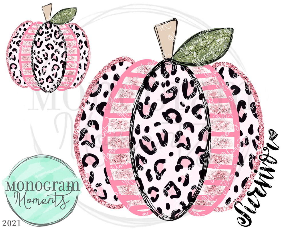 Pink Funky Leopard Pumpkin