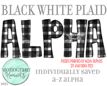 Load image into Gallery viewer, Black White Plaid Alpha
