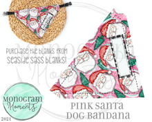 Load image into Gallery viewer, Pink Santa Dog Bandana