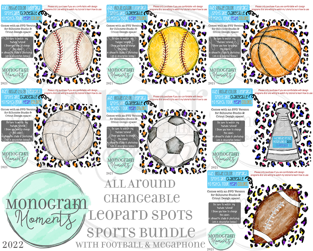 All Around Changeable Leopard Sports Bundle - includes Football & Megaphone