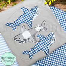 Load image into Gallery viewer, Shark Stacked Trio - BEAN APPLIQUE
