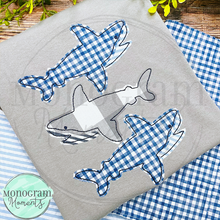 Load image into Gallery viewer, Shark Stacked Trio - BEAN APPLIQUE