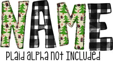 Load image into Gallery viewer, Christmas Trees Plaid Alpha