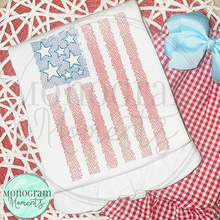 Load image into Gallery viewer, Vertical American Flag - SKETCH EMBROIDERY