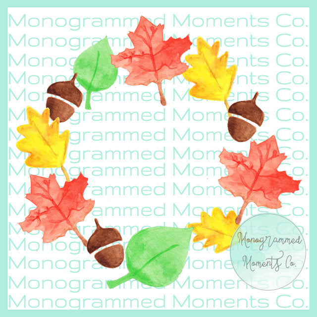 Fall Leaves Monogram Wreath