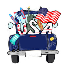 Load image into Gallery viewer, Blue 4th of July Vintage Truck