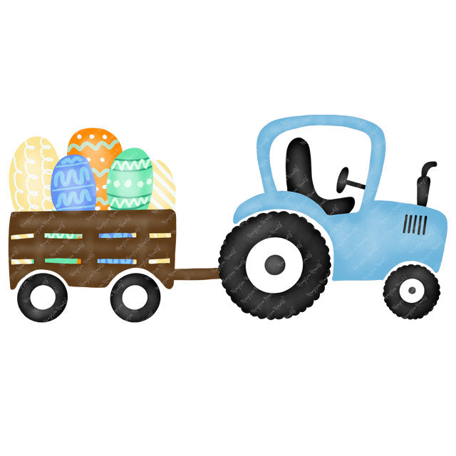 Blue Easter Egg Tractor