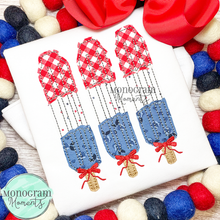 Load image into Gallery viewer, Girl's RWB Popsicles - BEAN APPLIQUE