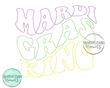 Load image into Gallery viewer, Mardi Gras King - BEAN OUTLINE EMBROIDERY