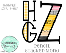 Load image into Gallery viewer, Pencil Stacked Mono