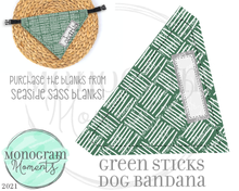 Load image into Gallery viewer, Green Sticks Dog Bandana