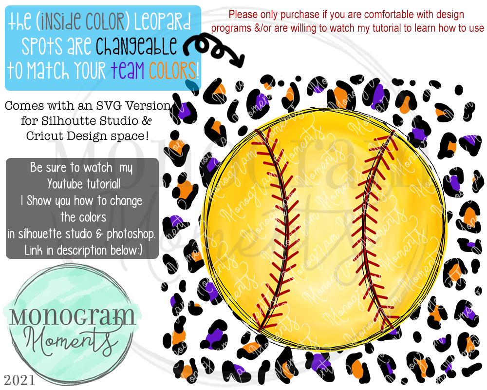 Softball All Around Changeable Leopard Print