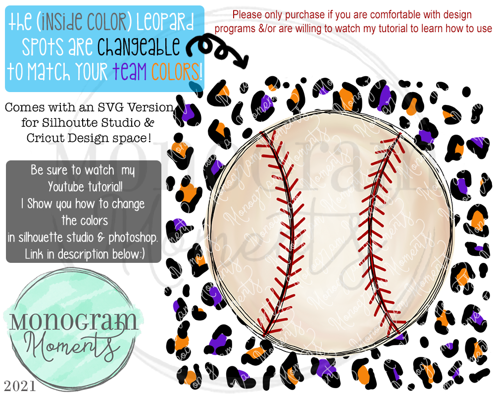 Baseball All Around Changeable Leopard Print