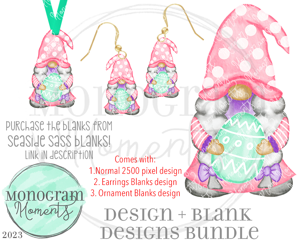 Girl's Easter Egg Gnome Design Bundle