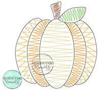 Load image into Gallery viewer, Zaggy Pumpkin (1 Color Outline) - SKETCH EMBROIDERY