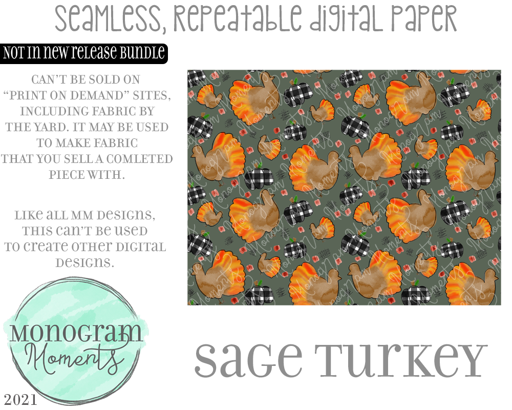 Sage Turkey Digital Paper