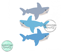 Load image into Gallery viewer, Shark Stacked Trio - SKETCH EMBROIDERY