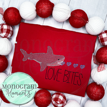 Load image into Gallery viewer, Shark Eating Hearts - SKETCH EMBROIDERY