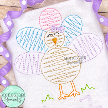Load image into Gallery viewer, Girl's Zaggy Turkey - SKETCH EMBROIDERY