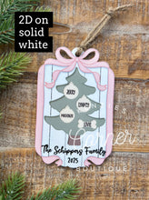 Load image into Gallery viewer, Dainty Christmas Tree Family Ornament - Blanks Design
