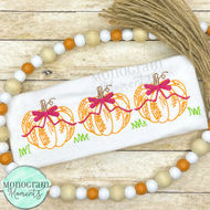 Girl's Scribble Pumpkins Trio - SKETCH EMBROIDERY