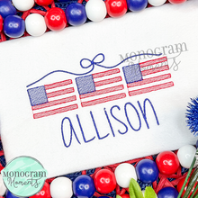 Load image into Gallery viewer, Girl&#39;s American Flags- SKETCH EMBROIDERY
