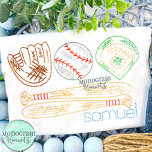 Load image into Gallery viewer, Scribble Baseball - SKETCH EMBROIDERY
