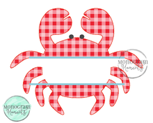 Load image into Gallery viewer, Crab Name Plate- BEAN APPLIQUE
