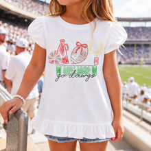 Load image into Gallery viewer, Girl's Red Football Scribble
