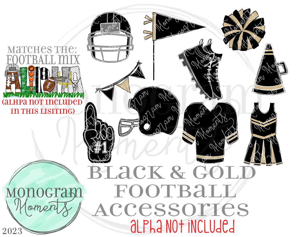 Black & Gold Football Accessories