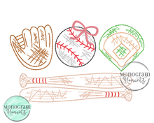 Load image into Gallery viewer, Girl's Scribble Baseball/Softball - SKETCH EMBROIDERY
