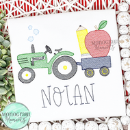 School Vintage Tractor - SKETCH EMBROIDERY