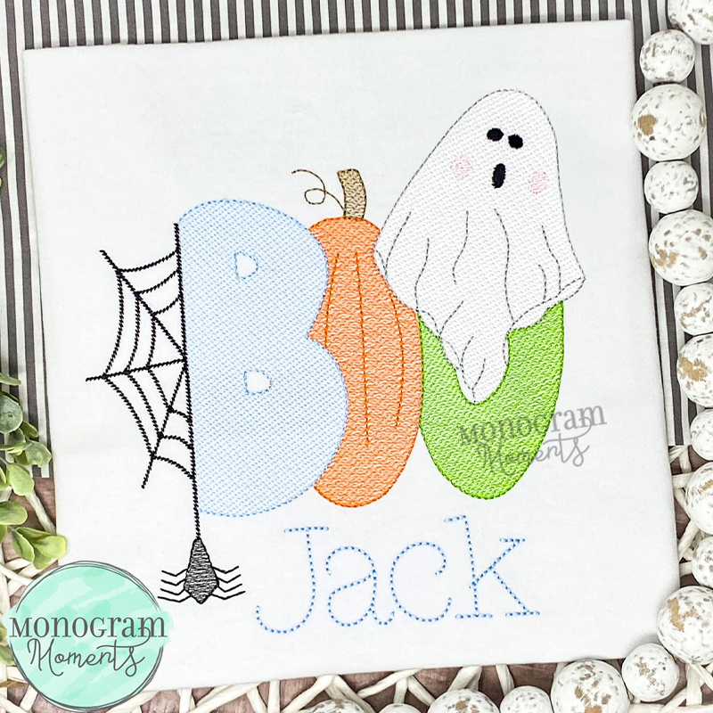 Halloween Boo- SKETCH EMBROIDERY – Monogram Moments