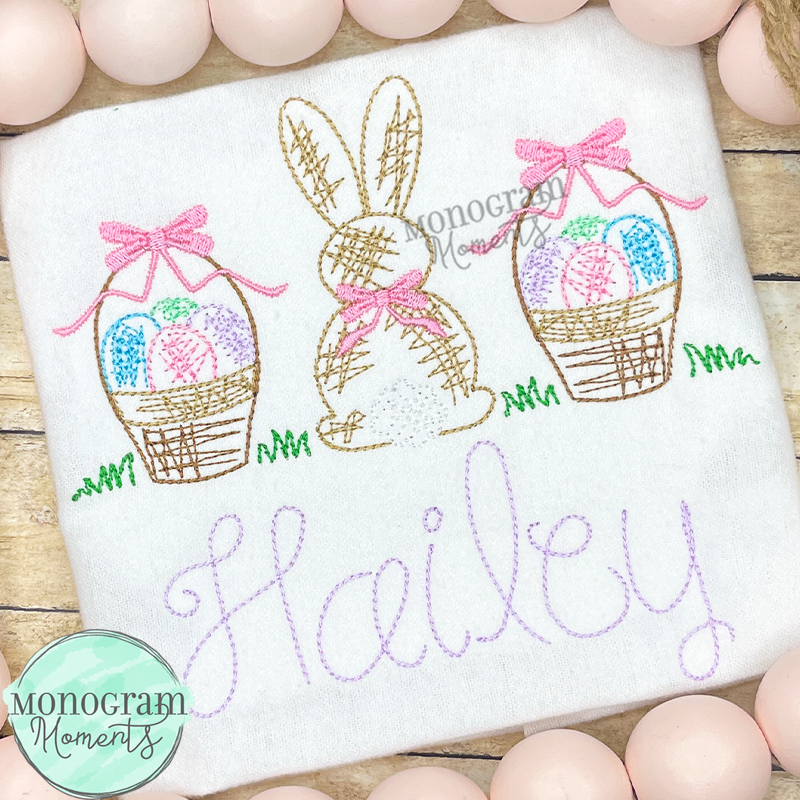 Girl's Scribble Easter Trio- SKETCH EMBROIDERY