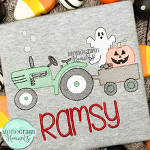 Load image into Gallery viewer, Halloween Tractor - SKETCH EMBROIDERY
