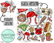 Load image into Gallery viewer, Fun Baseball - Pocket &amp; Back - Red
