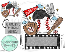 Load image into Gallery viewer, Fun Baseball - Nameplate - Black/Red
