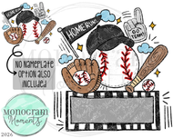 Fun Baseball - Nameplate - Black
