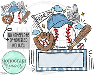 Fun Baseball - Nameplate - Carolina Blue
