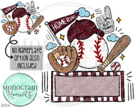Fun Baseball - Nameplate - Maroon