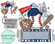 Fun Baseball - Nameplate - Navy/Red