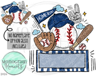 Fun Baseball - Nameplate - Navy