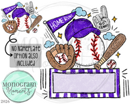 Fun Baseball - Nameplate - Purple