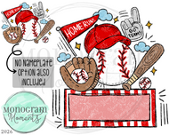 Fun Baseball - Nameplate - Red