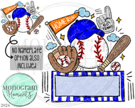 Fun Baseball - Nameplate - Royal Blue/Orange